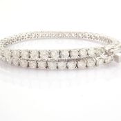 HRD Antwerp Certified 14K White Gold Diamond Bracelet (Total 4.78 Ct. Stone) 14K White Gold Bracelet