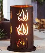 Tall Steel Tower Fire Pit Burner.  Cylinder Wood Burner  AHL-CF04