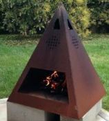 Large Steel Fire Pit Burner. Pyramid Wood Burner AHL-CF15