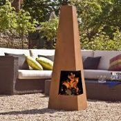 X-Tall Tower Steel Fire Pit, Burner.  Rectangular  Wood Burner  AHL-CF22