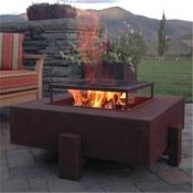 The BIG FIRE GRILL X-Large Steel Fire Pit Burner. Square Wood Burner AHL-CF10