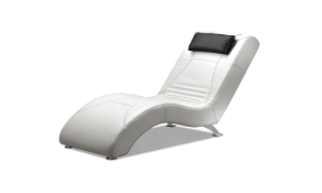 ‘WAVE’ Italian Crafted Chaise Chair in White Italian Leather. RRP £1399