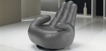 SOSIA ‘The Hand’ Italian Leather Chair in Dark Grey Italian Leather RRP £1499