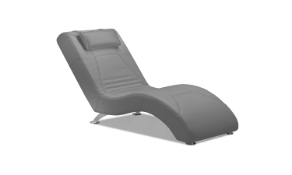 ‘WAVE’ Italian Crafted Chaise Chair in Light Grey Italian Leather. RRP £1399