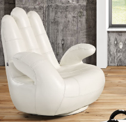 SOSIA ‘The Hand’ Italian Leather Chair in White Leather RRP £1499