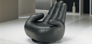 SOSIA ‘The Hand’ Italian Leather Chair in Black Leather RRP £1499
