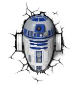 (R13B) 2 Items. 1x Star Wars R2D2 3d Deco Light. 1x Cable Guys Star Wars Stormtrooper Phone And Con