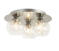 (R15A) 4 Items. 1x Light Boutique Isabella 3 Light Flush Fitting. 1x Verve Design Flower Flush Lig