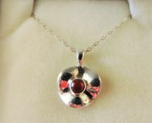 Sterling Silver Amber Pendant Necklace
