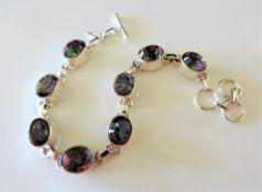36 ct Mystic Topaz Bracelet in Sterling Silver