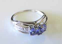 Sterling Silver Tanzanite & Topaz Ring