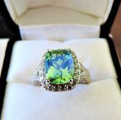 Sterling Silver 4 ct Bi-Colour Sapphire Ring