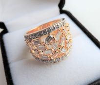 Gold on Sterling Silver Baguette Gemstone Ring
