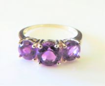 Sterling Silver 1.5ct Amethyst Gemstone Ring