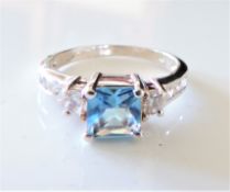 Sterling Silver 1.76 ct Topaz Ring