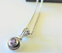 Sterling Silver Amethyst Pendant Necklace