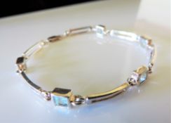 3.5 carat Blue Topaz Bracelet in Sterling Silver