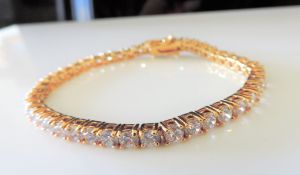 18ct Cubic Zirconia Gold Plated Tennis Bracelet