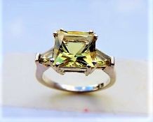 Sterling Silver 6.5 ct Lemon Sapphire Ring