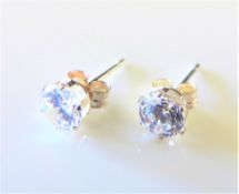 1.12 ct White Topaz Stud Earrings in Sterling Silver