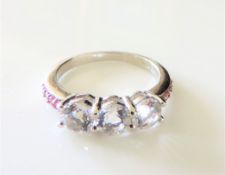 Sterling Silver White Topaz Ring