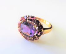 2.6 ct Amethyst & Pink Tourmaline Ring