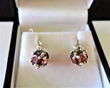 Sterling Silver Multi Gemstone Drop Earrings