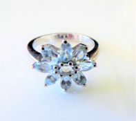 Sterling Silver 1.8 ct Blue Topaz Gemstone Ring