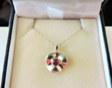 Sterling Silver Amber Pendant Necklace