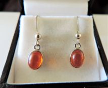 Sterling Silver Amber Earrings