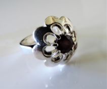 Sterling Silver Garnet Ring