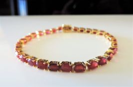 18ct Ruby Tennis Bracelet Gold on Sterling Silver