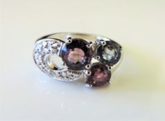 Sterling Silver Tourmaline & Topaz Ring