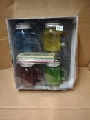 Barcraft set of 4 drinks glasses and straws RRP £14.99 Grade U