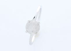18k White Gold Wire Set Diamond Ring 1.05 Carats