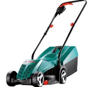 (R4D) 2 Items. 1x Bosch Rotak 32 R Corded Lawn Mower. 1x Qualcast E32 32cm 1200W Electric Rotary La