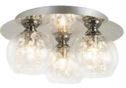 (R4A) Lighting. 8 Items. To Inc 1x Light Boutique Isabella 3 Light Flush Fitting. 1x Miles Integrat