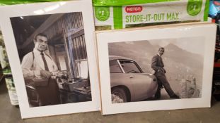 (R4H) 8x James Bond Sean Connery Black And White Photo Print Posters. 4x Vodka Martini (80x60cm). 4