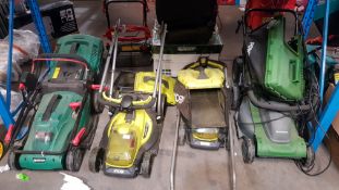 (R4N) 4 Items. 2x Ryobi 18V Cordless Lawnmower (No Batteries. No Charger). 1x Qualcast 38cm 36V Cor
