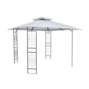 (R9J) 1x Gazebo With Ornate Panels RRP £170. Powder Coated Steel Frame. (H260xW300xD300cm)