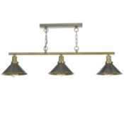 (R5M) 4 Lighting Items. 1x The Lighting Studio Vintage 3 Light Bar Pendant. 1x Verve Design Travis