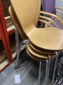 4 Stackable Wooden Chairs