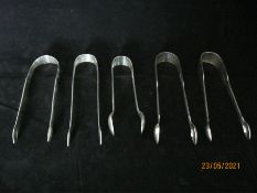 Group Of Antique Sterling Silver Tongs