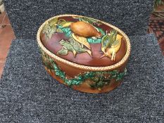 A Victorian Majolica Pottery Dish