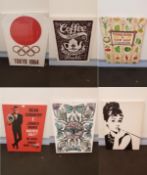 6x Prints. Tokyo 1964 Olympics Canvas Print (700 x 1100 x 45mm) . Coffee Makes Everything Possib