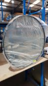 (R5J) 1x Large Mirror With Black Plastic Frame. (Dia 82cm)