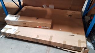 (R6B) 3 Items. 2x Atlanta Oak Bed 150cm BOX 1 OF 3 (Contains Front And Rear Frame) 1x Atlanta Oa