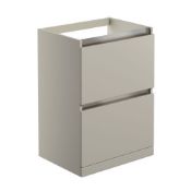 New (F144) Carino 800mm 2 Drawer Floor Standing Vanity Unit & Top - Pebble Grey. RRP £420.00 .