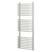(Gh9) Curved D-Bar Towel Radiator 1200 x 500mm White 2329BTU.High Quality Powder-Coated Steel C...