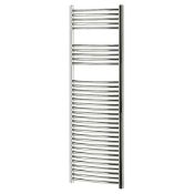 (Gh25) Curved Towel Radiator 1600 x 600mm Chrome 1889BTU. Curved Chrome-Plated Steel Constructi...